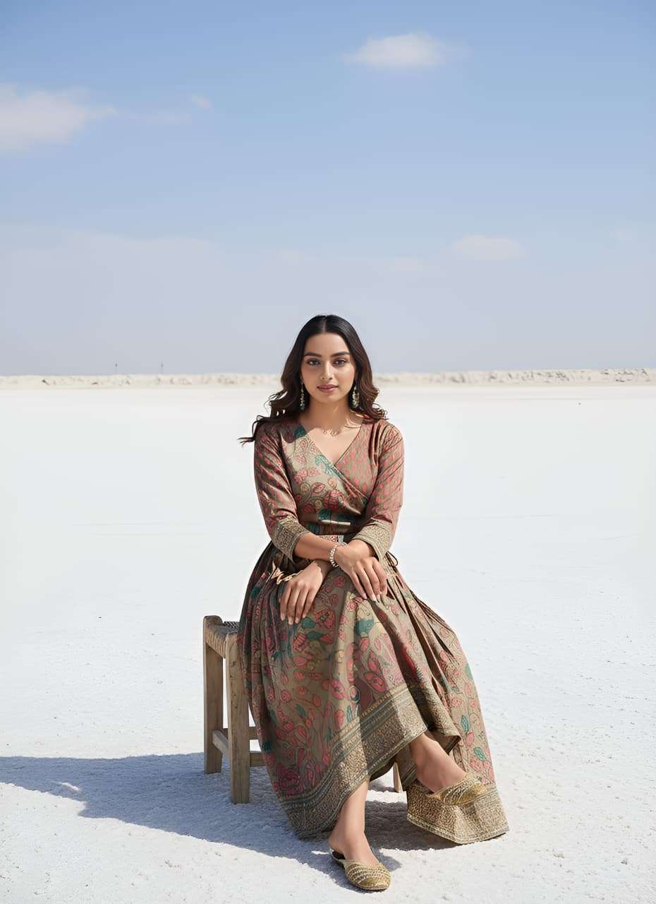 SILK BLEND FEBRIC PRINTED GOWN COLLECTION
