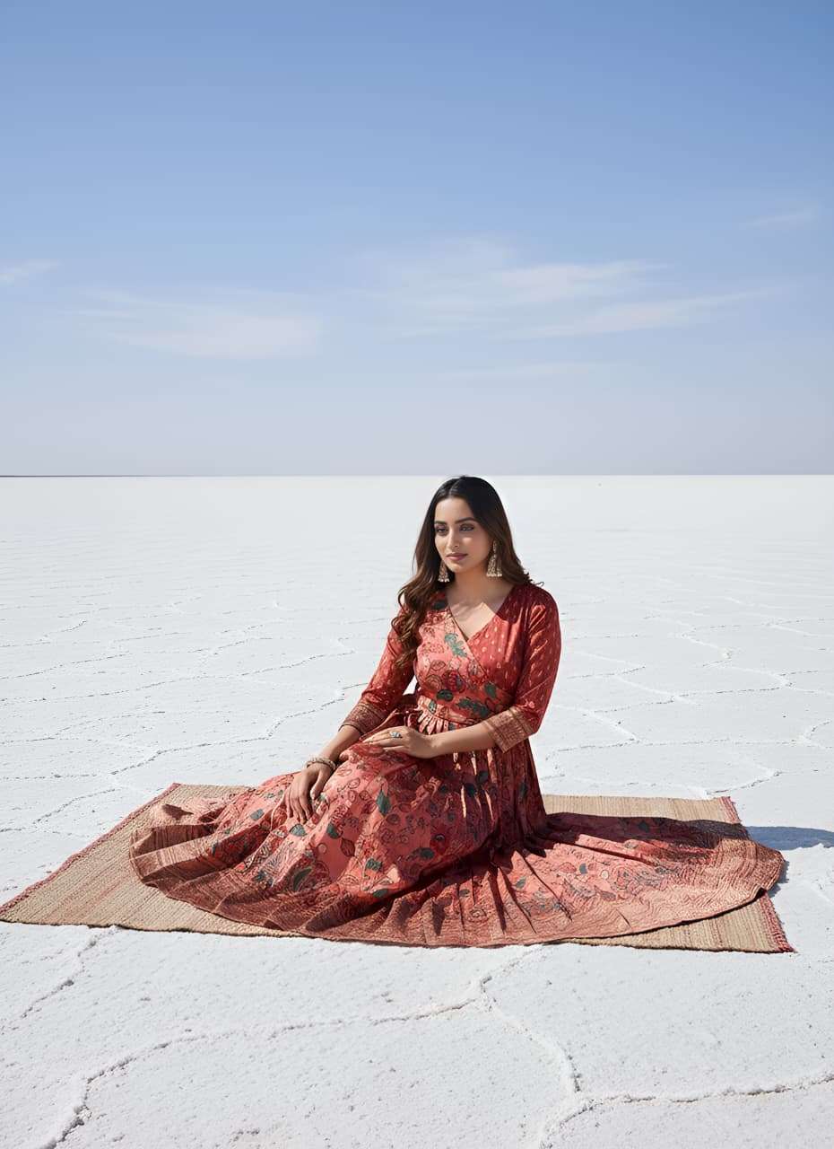 SILK BLEND FEBRIC PRINTED GOWN COLLECTION