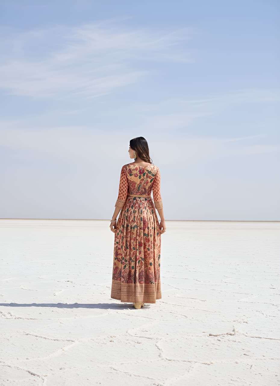 SILK BLEND FEBRIC PRINTED GOWN COLLECTION