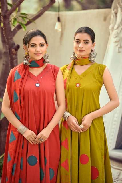 SUMMER PREMIUM COTTON ANARKALI STYLE FANCY DRESS COLLECTION MAHIYA VOL-2