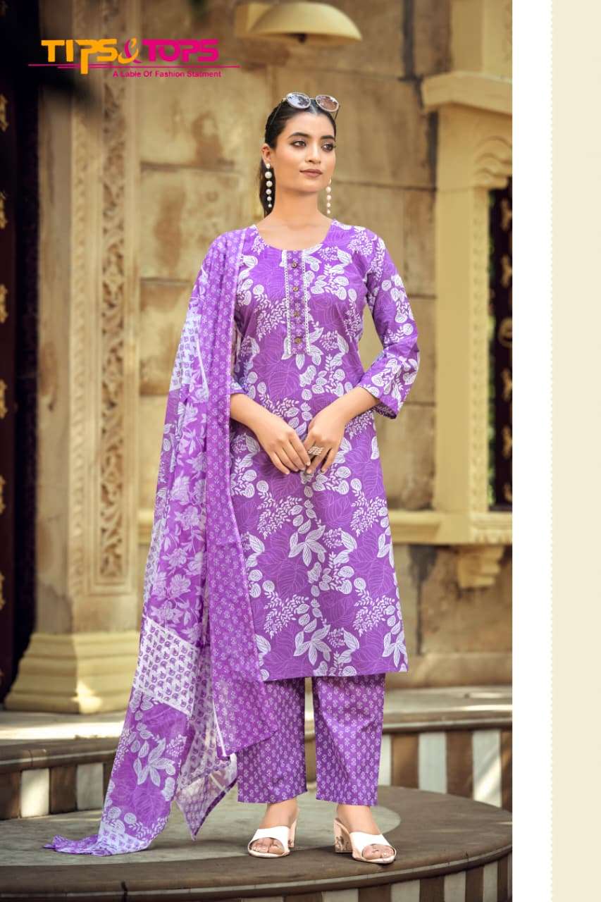 TIPS & TOPS LAUNCHING COTTON KURTI SET SUMMER FASHION VOL - 11 