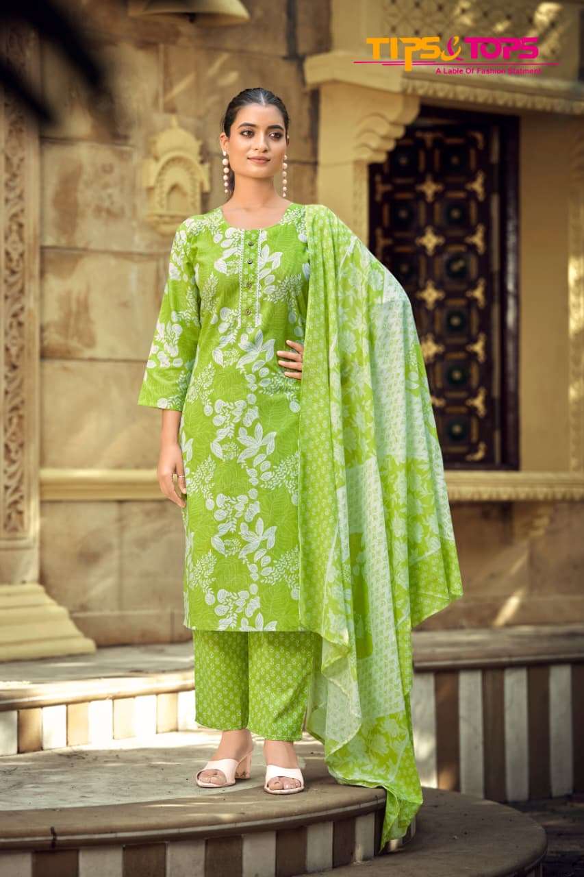 TIPS & TOPS LAUNCHING COTTON KURTI SET SUMMER FASHION VOL - 11 