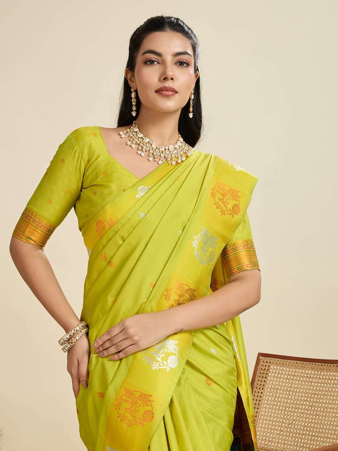 TRADITIONAL BANARASI PAITHANI PURE SOFT KANJIVARAM PAITHANI SILK SAREE