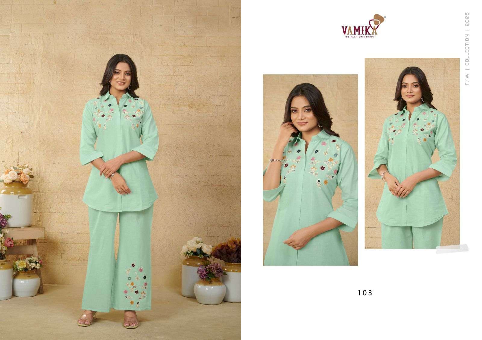 VAMIKA LAUNCHING PRESENTING EXCLUSIVE SUPER HIT CO-ORD SET WITH HEAVY WORK COTTON  