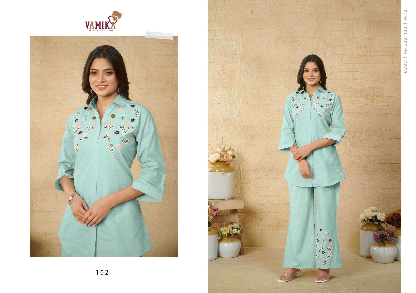 VAMIKA LAUNCHING PRESENTING EXCLUSIVE SUPER HIT CO-ORD SET WITH HEAVY WORK COTTON  