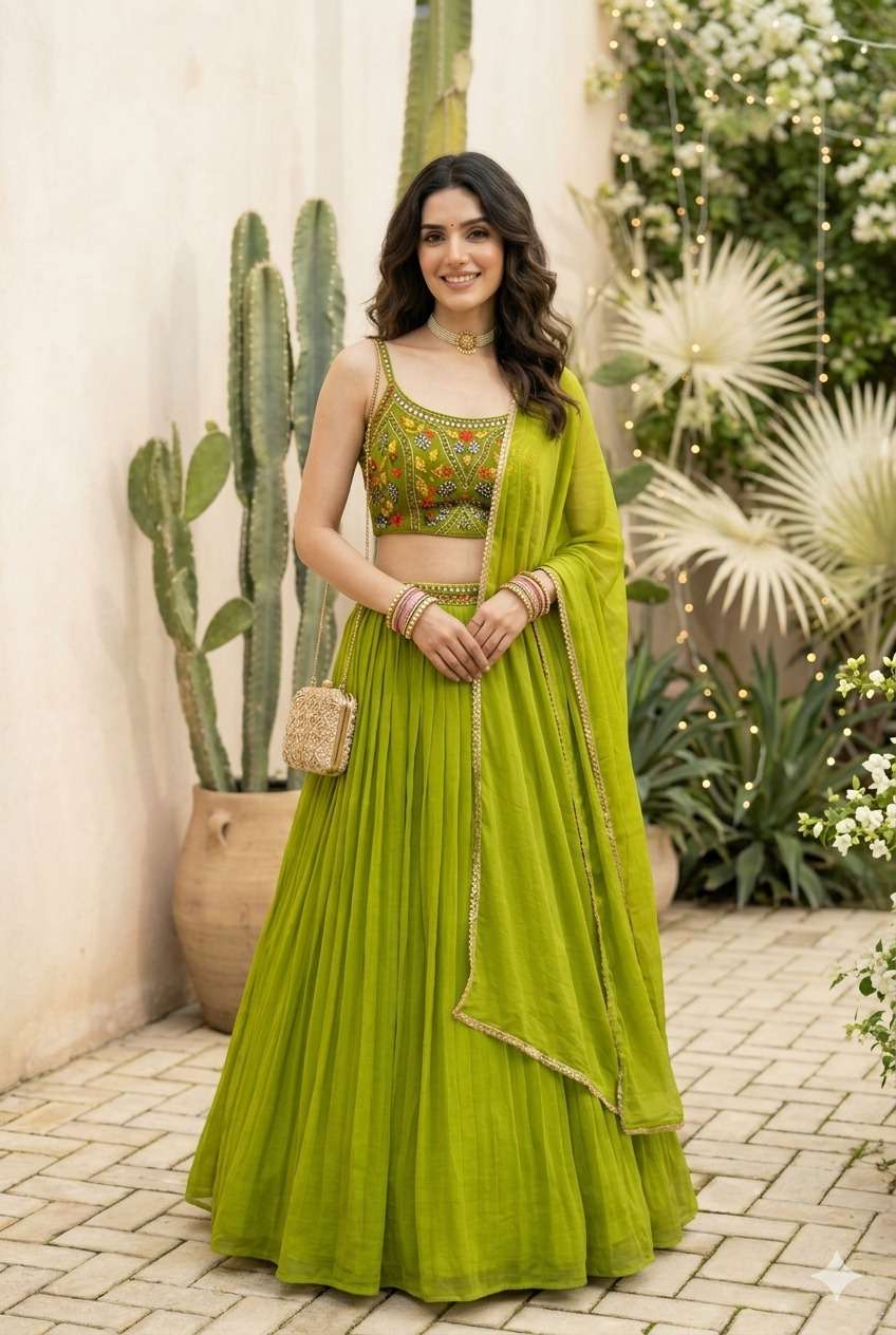 2 Beautiful Readymade Lehengas (3 Piece) By Texofab
