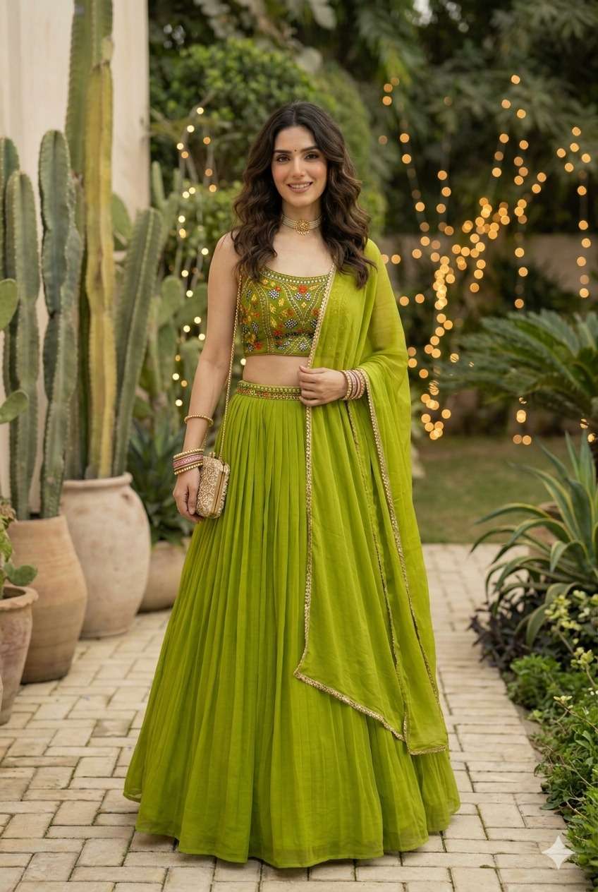 2 Beautiful Readymade Lehengas (3 Piece) By Texofab