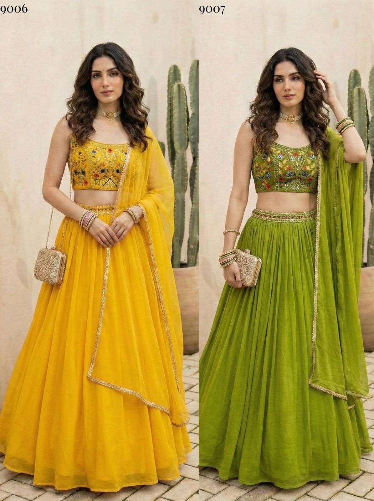 2 Beautiful Readymade Lehengas (3 Piece) By Texofab