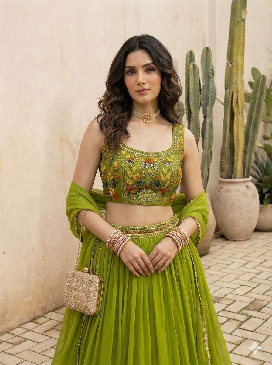 2 Beautiful Readymade Lehengas (3 Piece) By Texofab