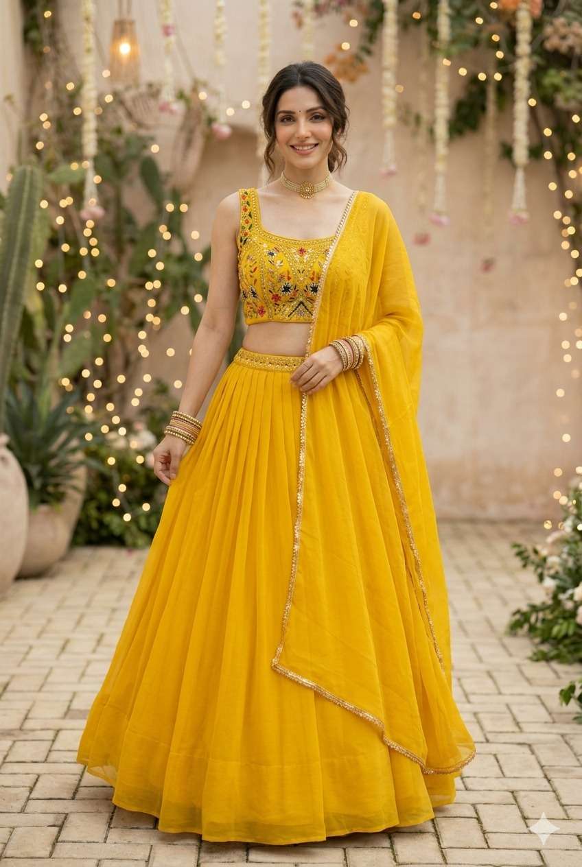 2 Beautiful Readymade Lehengas (3 Piece) By Texofab