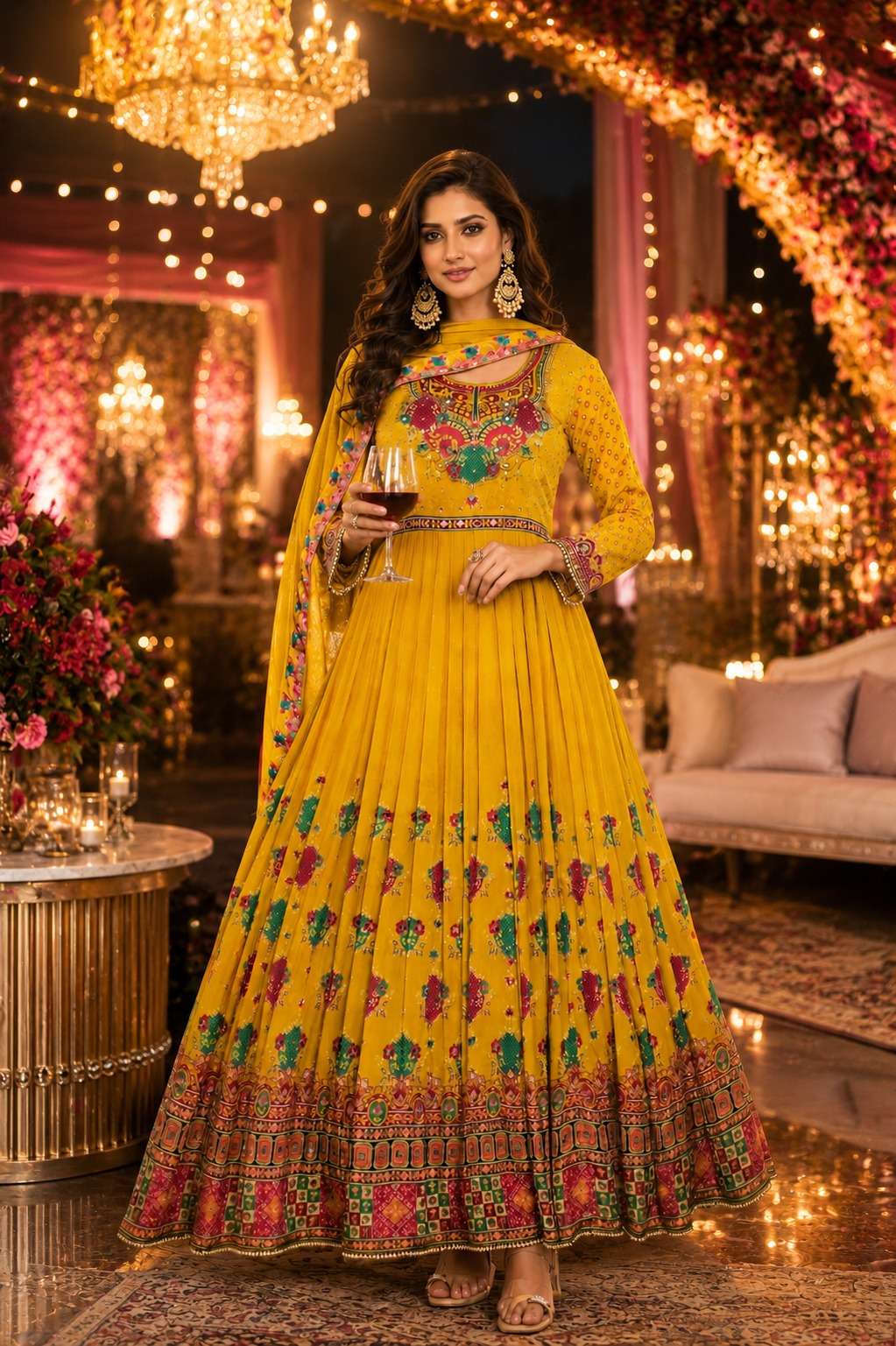 DESIGNER ANARKALI GOWN KURTI WITH DUPATTA EXPORTER