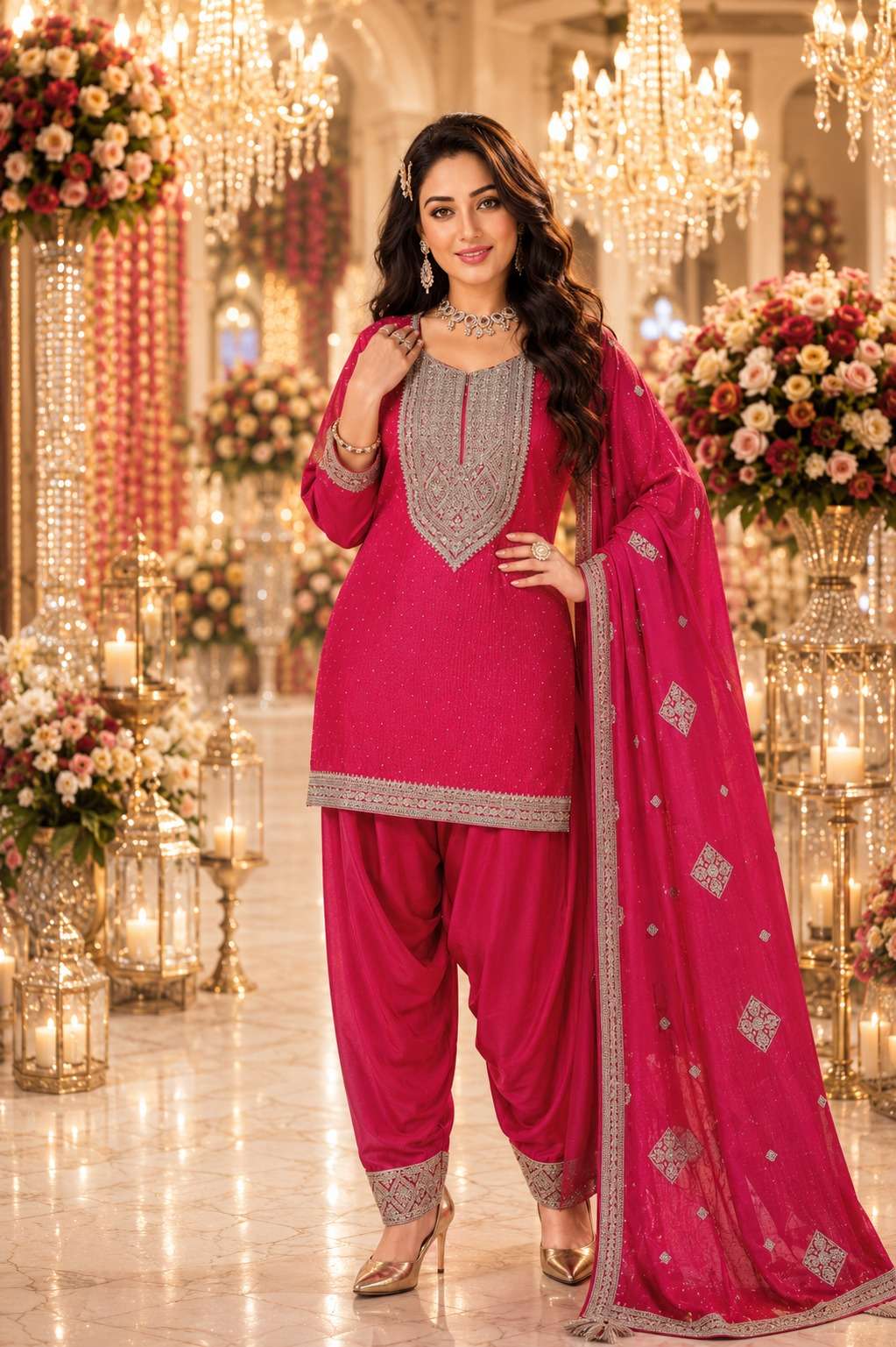 KURTI DUPPATA WITH FARSHI SALWAR  3 piece EXPORTER FROM SURAT LUCACCI DESIGNER
