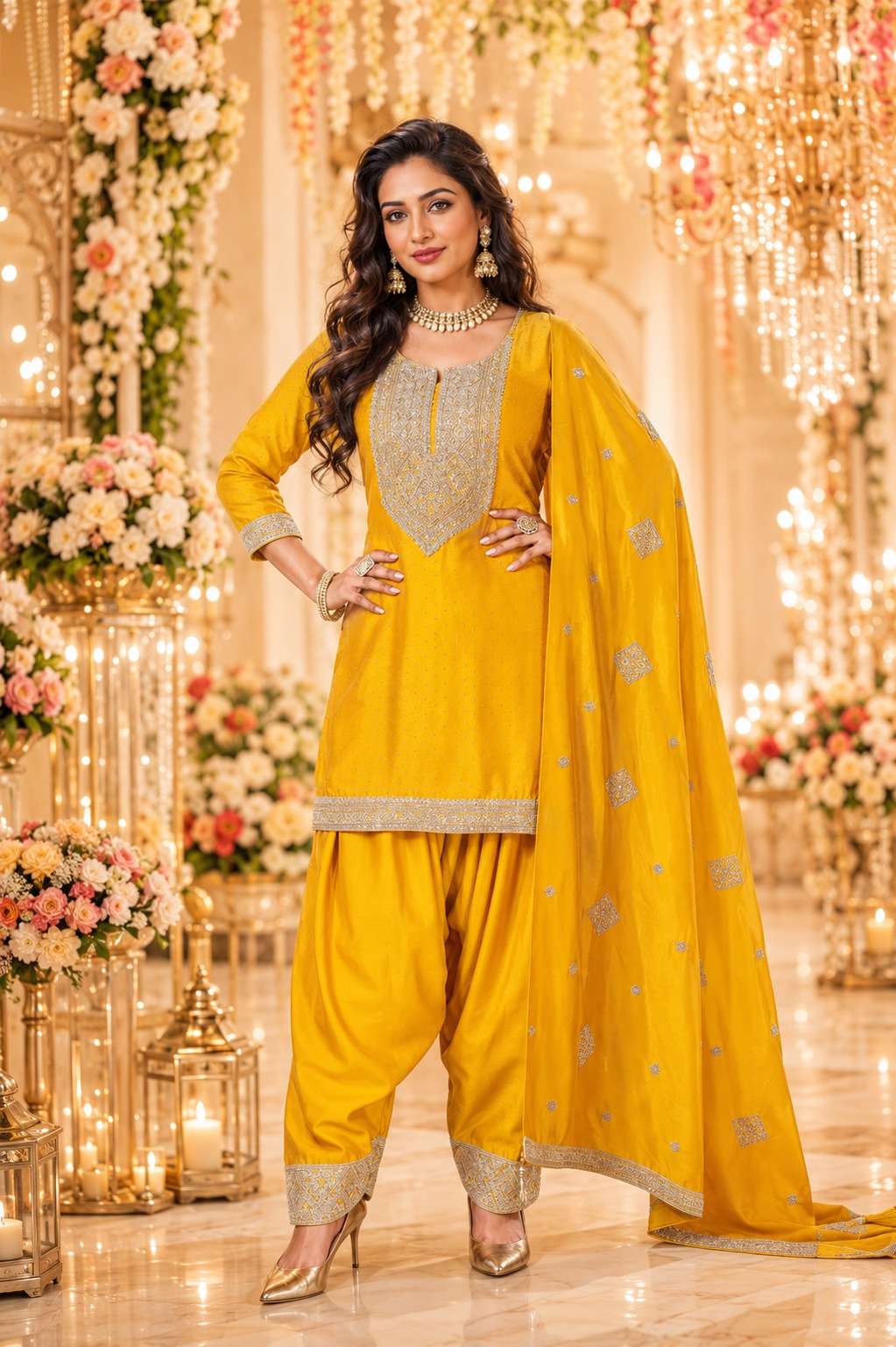 KURTI DUPPATA WITH FARSHI SALWAR  3 piece EXPORTER FROM SURAT LUCACCI DESIGNER