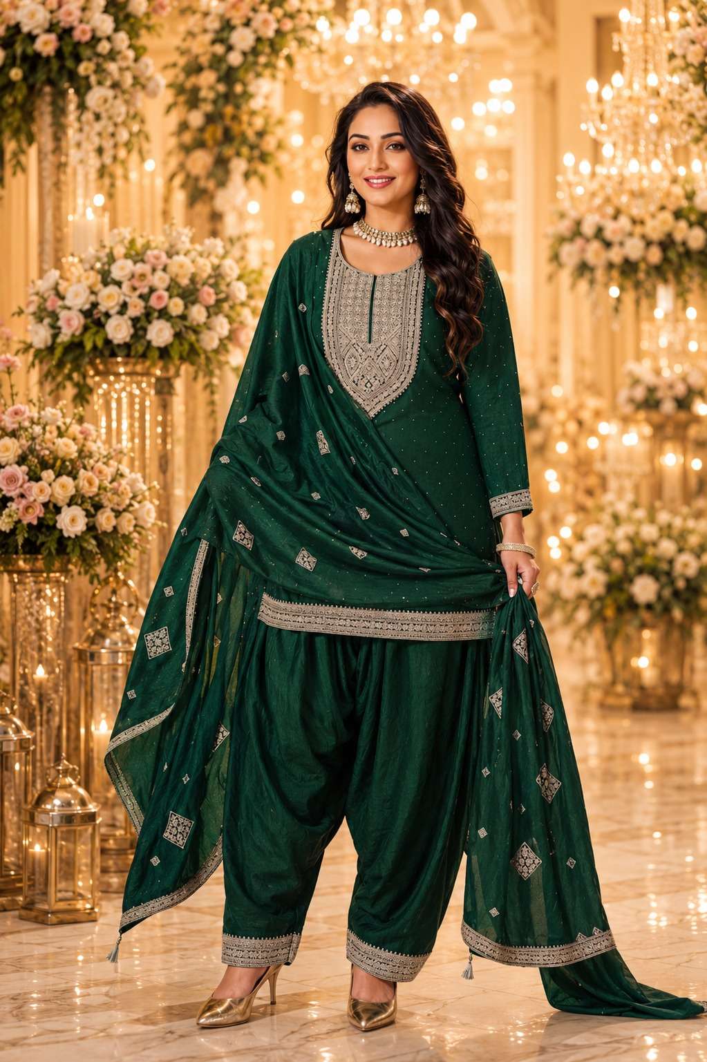 KURTI DUPPATA WITH FARSHI SALWAR  3 piece EXPORTER FROM SURAT LUCACCI DESIGNER