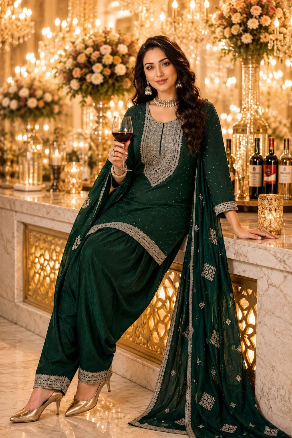 KURTI DUPPATA WITH FARSHI SALWAR  3 piece EXPORTER FROM SURAT LUCACCI DESIGNER