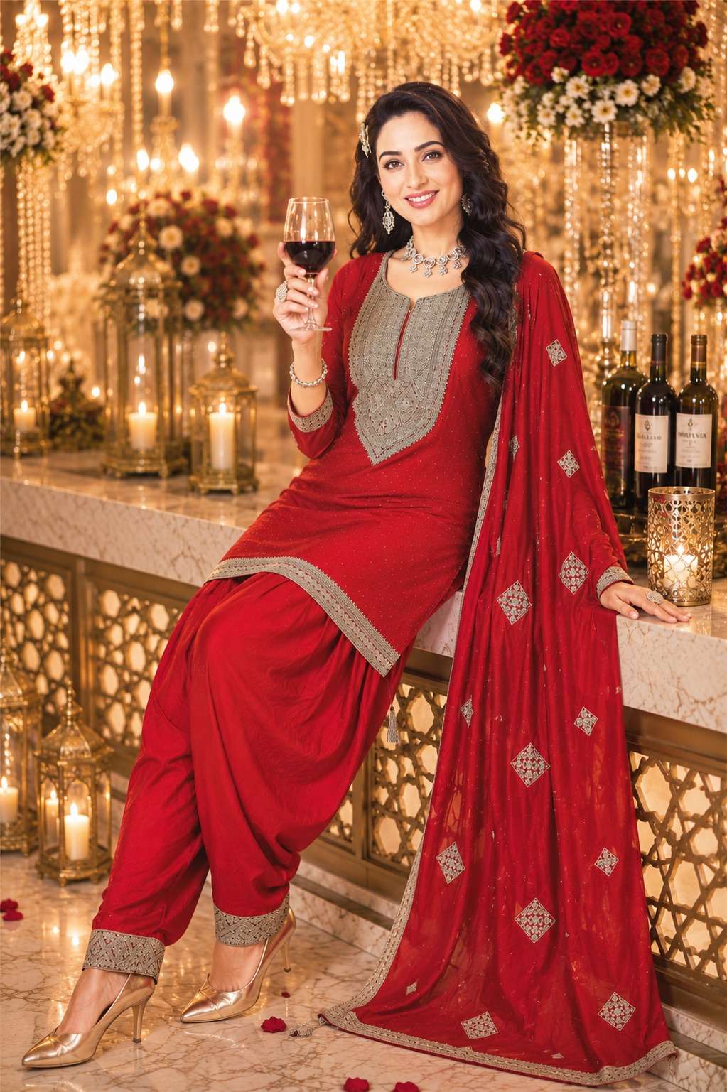 KURTI DUPPATA WITH FARSHI SALWAR  3 piece EXPORTER FROM SURAT LUCACCI DESIGNER