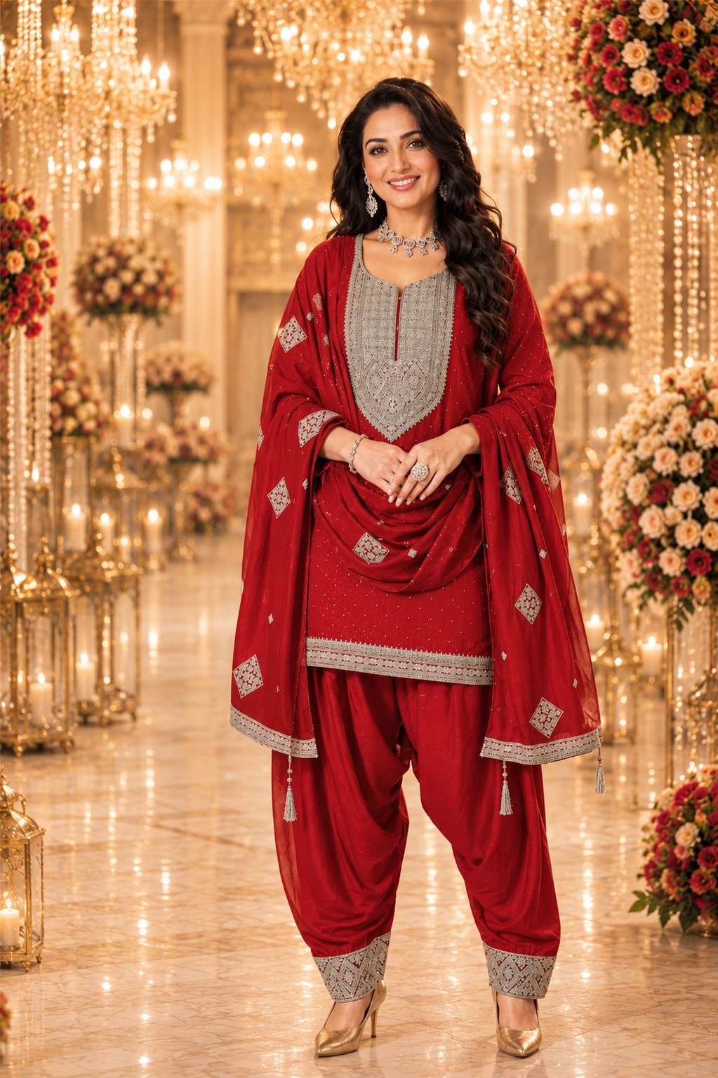 KURTI DUPPATA WITH FARSHI SALWAR  3 piece EXPORTER FROM SURAT LUCACCI DESIGNER