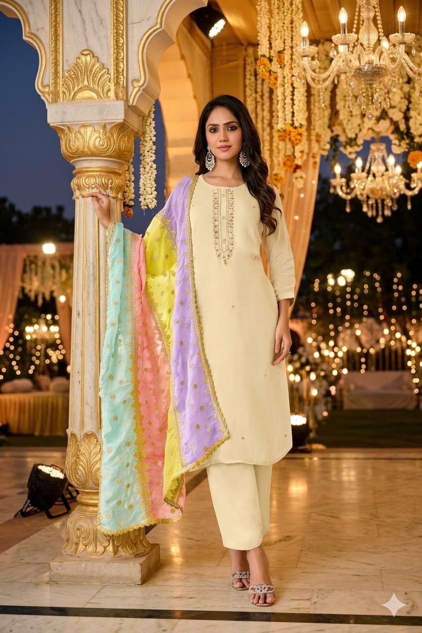  KURTI PANT WITH DUPATTA DETAILS FABRIC - PURE NATURAL CREPE LINING FABRIC PURE COTTON EXPORTER WHOLESALER