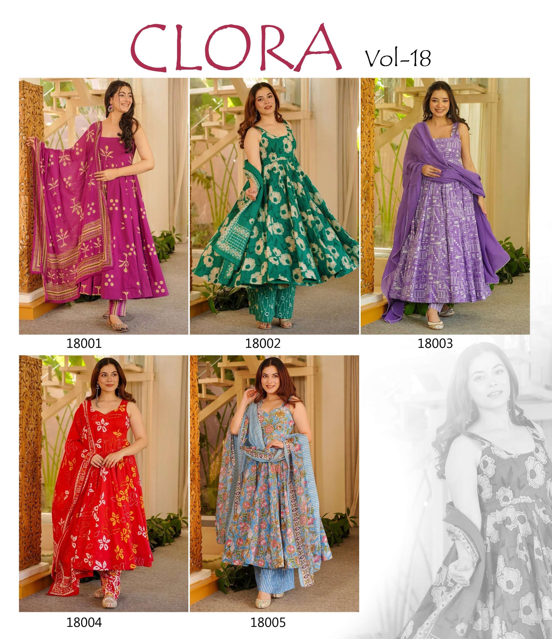 Presents this Designer 3pcs beautiful  printed Kurti bottom with dupatta Collection (set of 5 beautiful design 18001 to 18005)