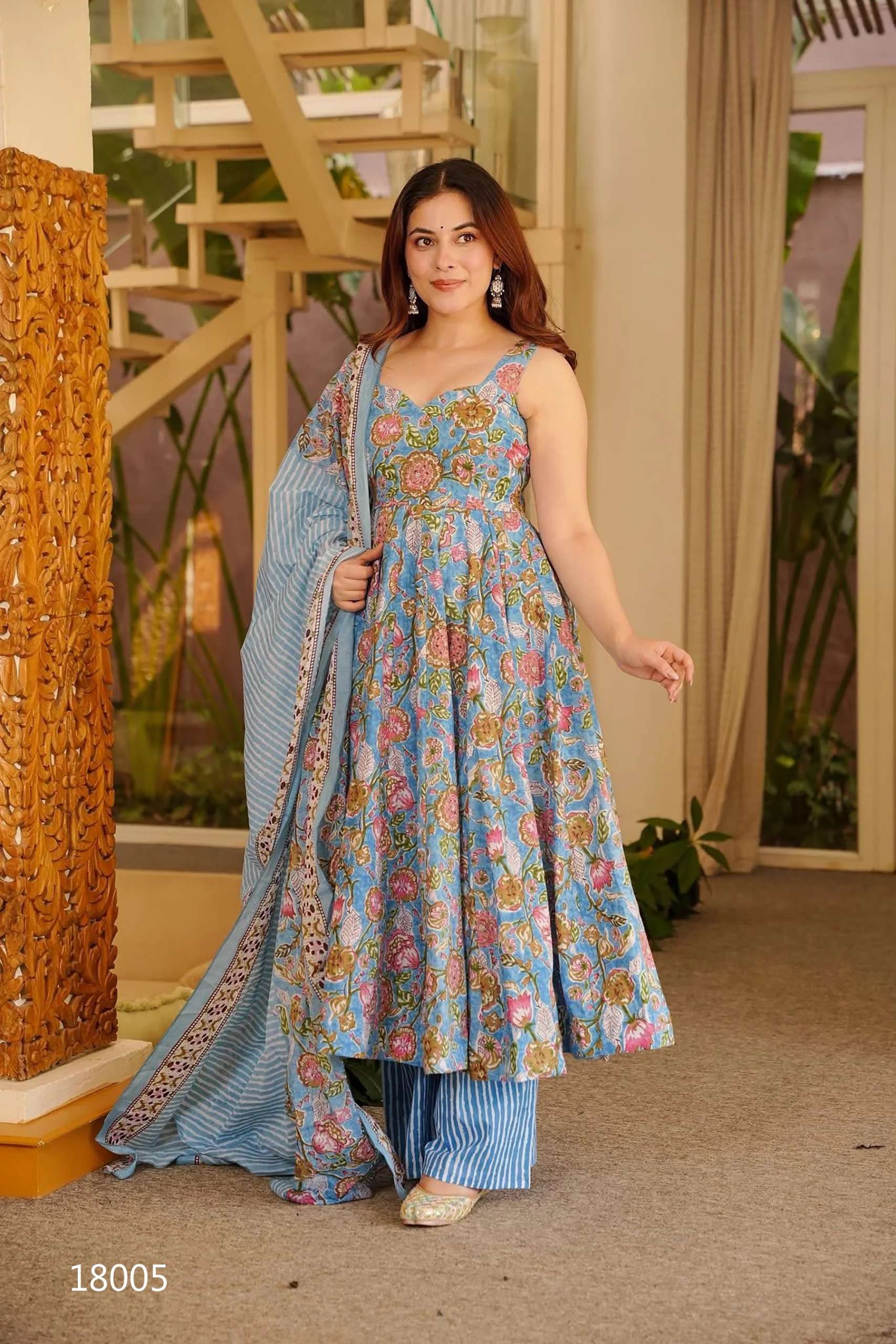 Presents this Designer 3pcs beautiful  printed Kurti bottom with dupatta Collection (set of 5 beautiful design 18001 to 18005)