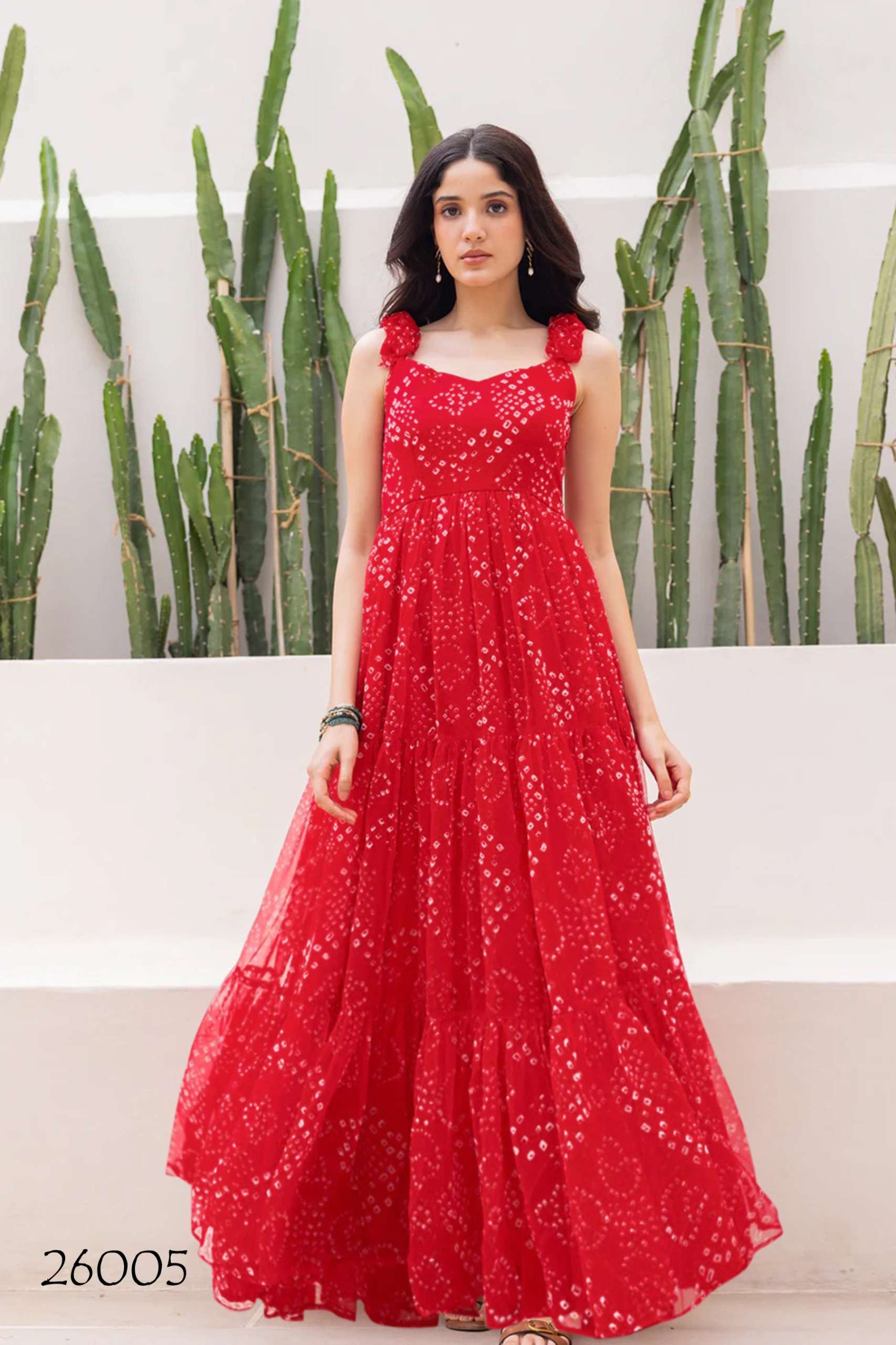 stunning Beautiful digital printed Ethnic wear Fully flared gown set collection set of 6 beautiful design 26001 to 26006 Wholesaler exporter