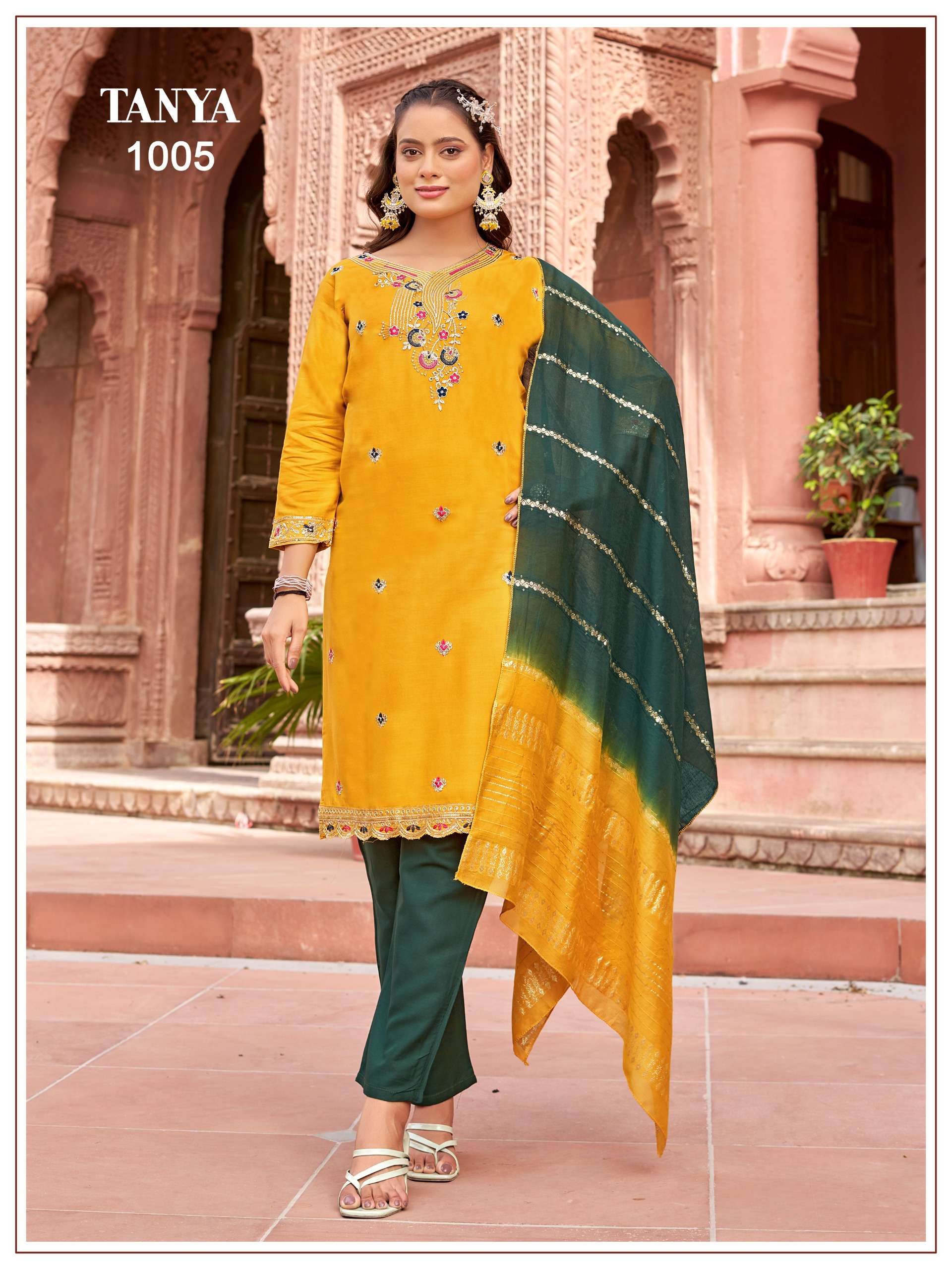 tanya kurti pant dupatta wholesaler exporter surat india