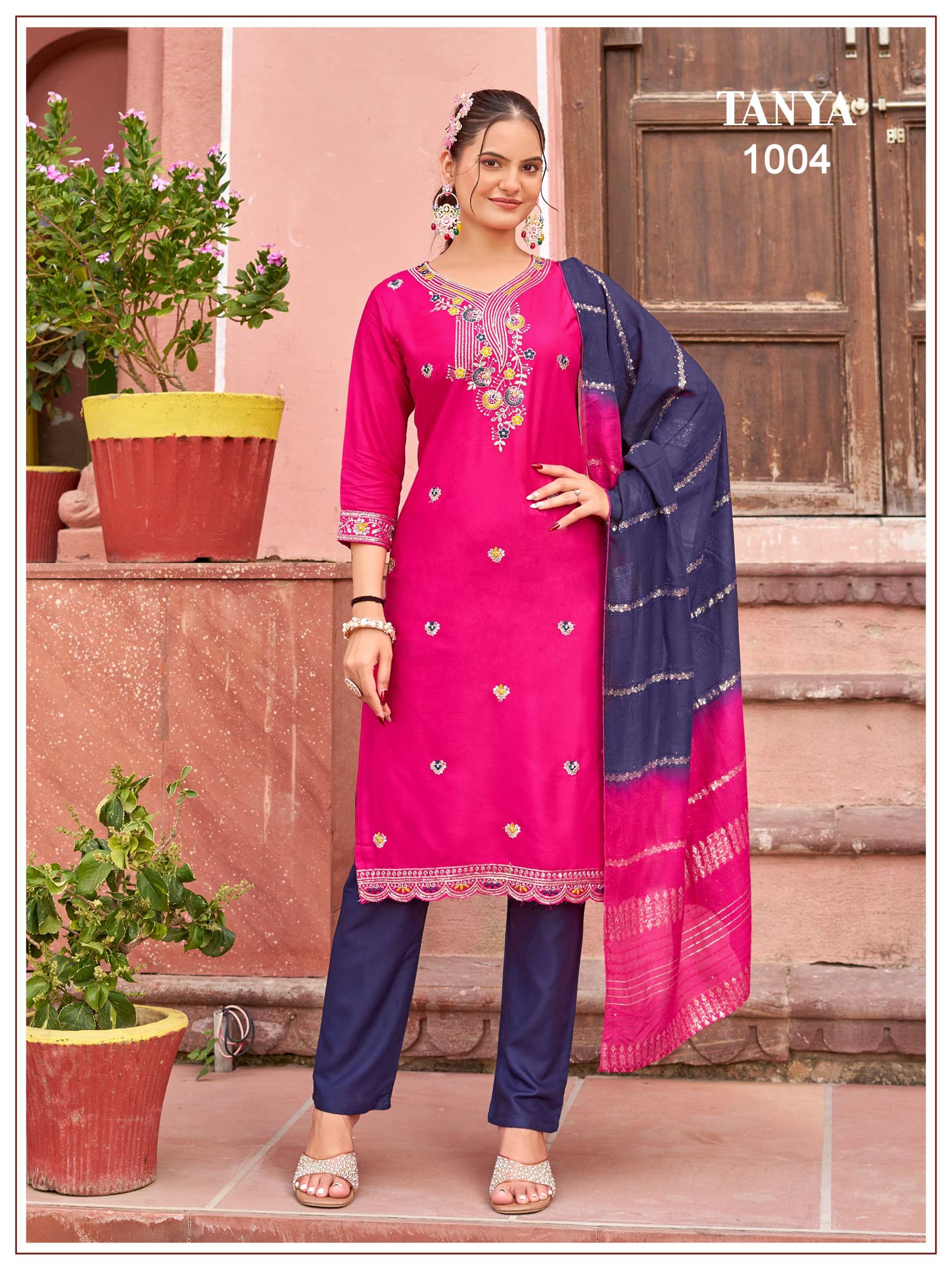 tanya kurti pant dupatta wholesaler exporter surat india