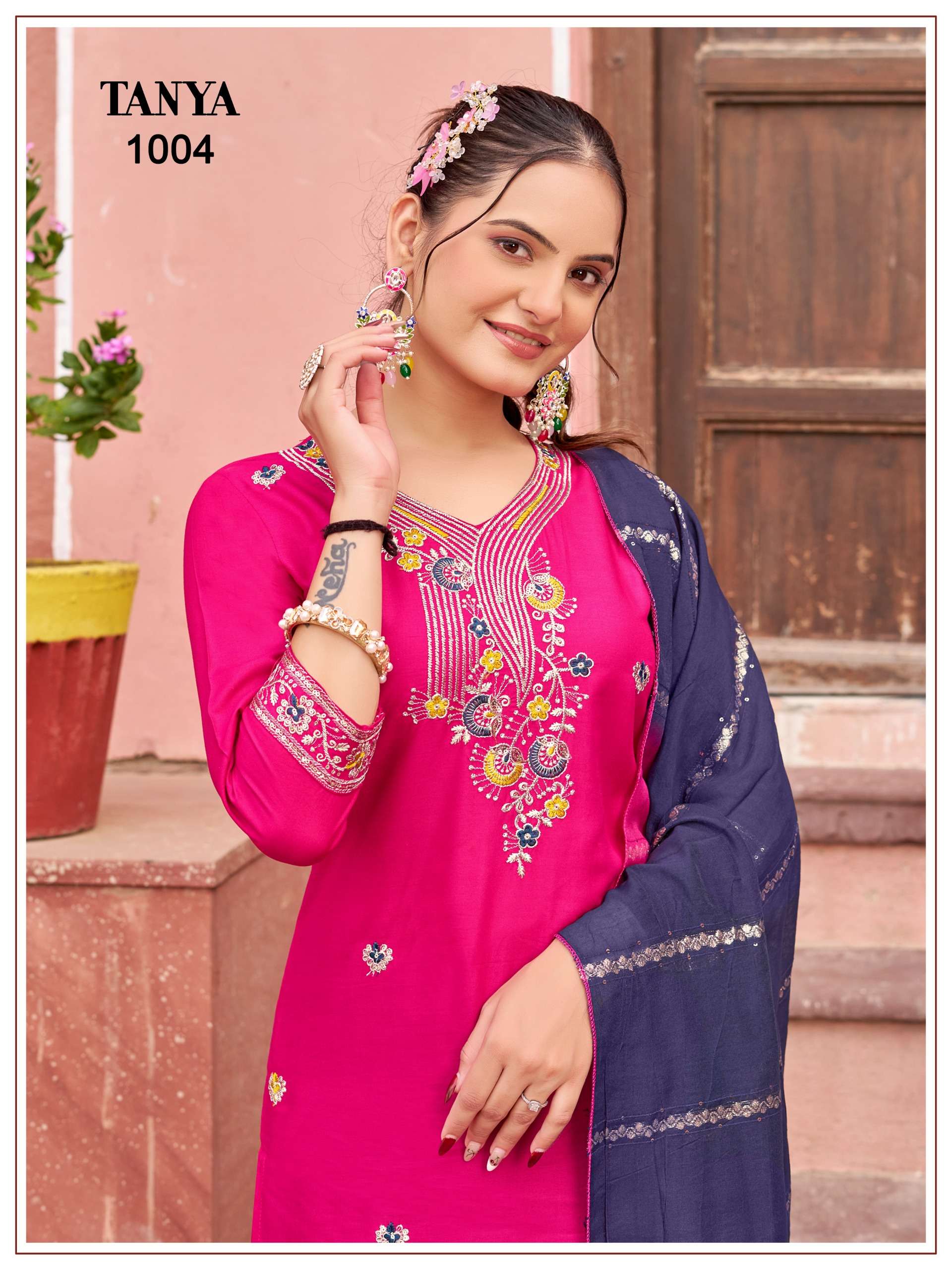 tanya kurti pant dupatta wholesaler exporter surat india