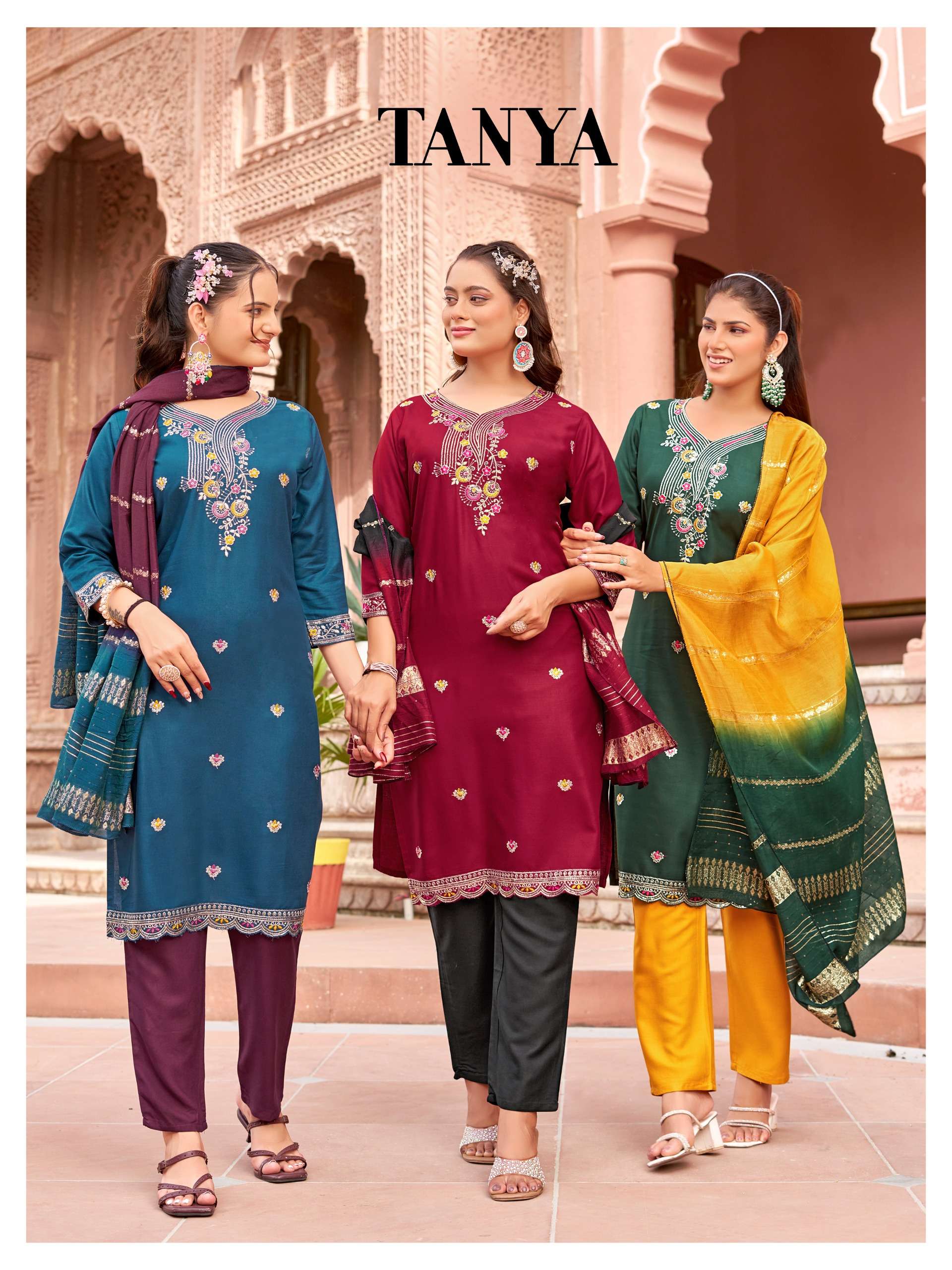 tanya kurti pant dupatta wholesaler exporter surat india