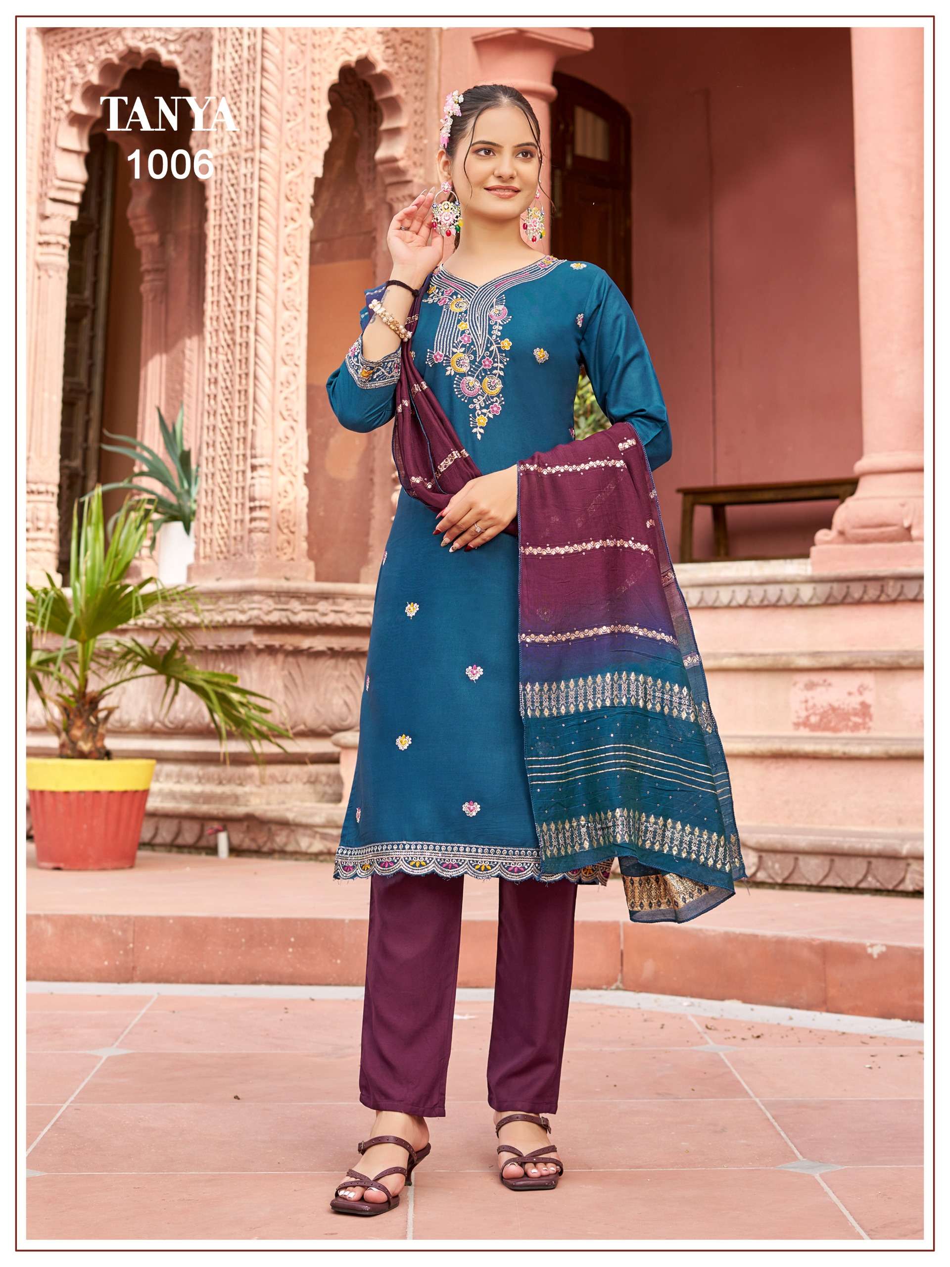 tanya kurti pant dupatta wholesaler exporter surat india