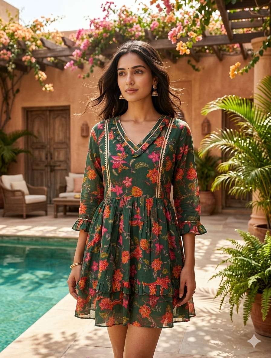 Umbrella Sleeves with Double Flair top Attached with Fancy Buttons Summer collection live now