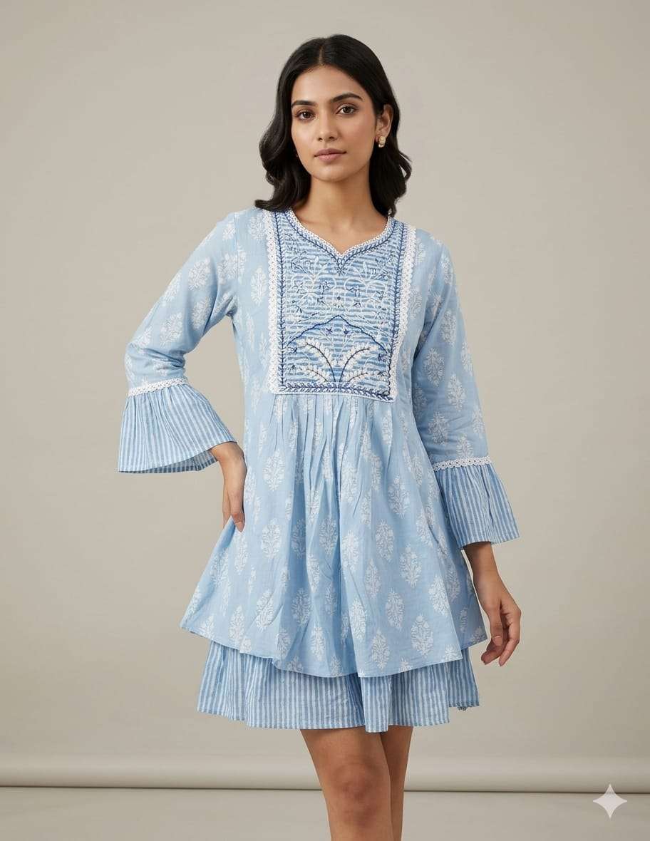 Umbrella Sleeves with Double Flair top Attached with Fancy Buttons Summer collection live now