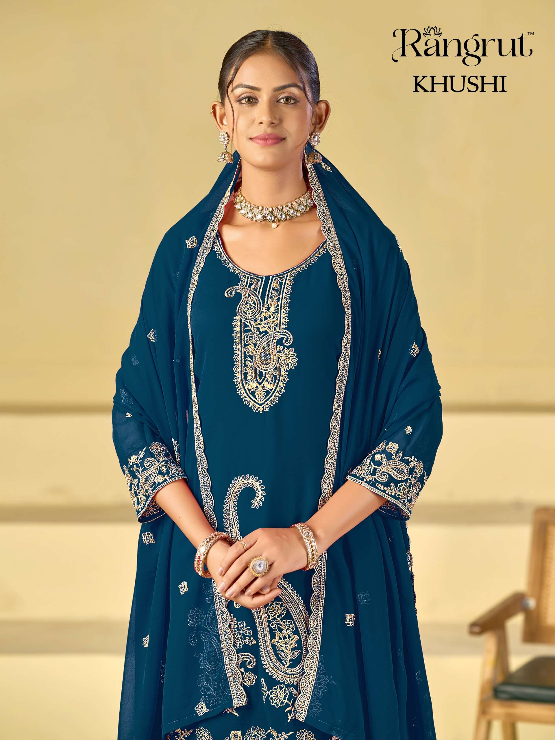 KHUSHI KURTI  PLAZZO  DUPATTA WHOLESALER EXPORTER