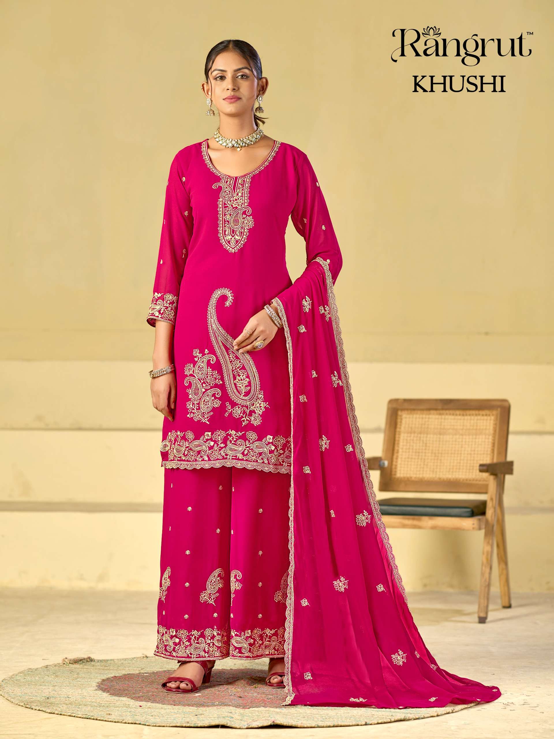 KHUSHI KURTI  PLAZZO  DUPATTA WHOLESALER EXPORTER