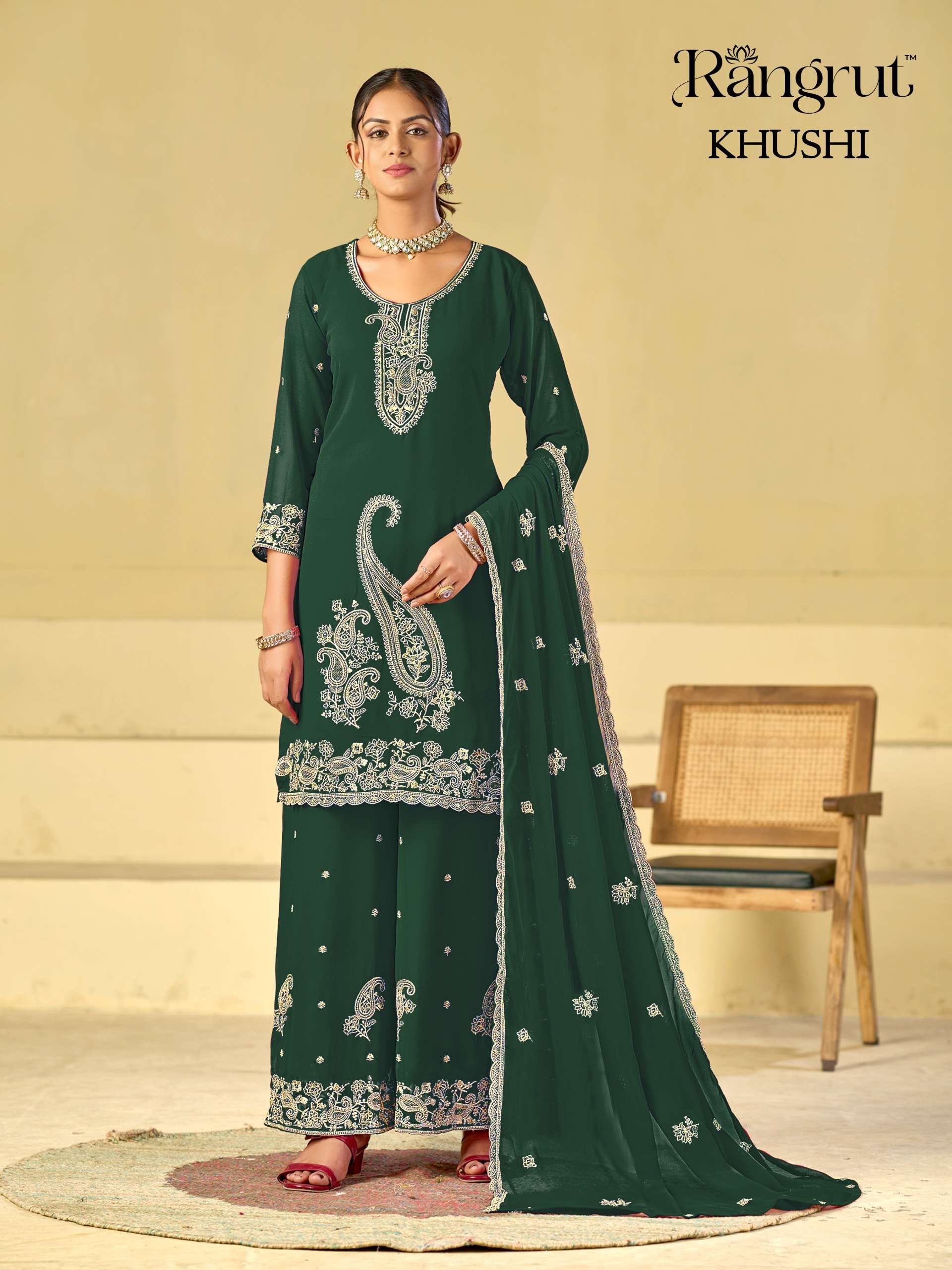 KHUSHI KURTI  PLAZZO  DUPATTA WHOLESALER EXPORTER