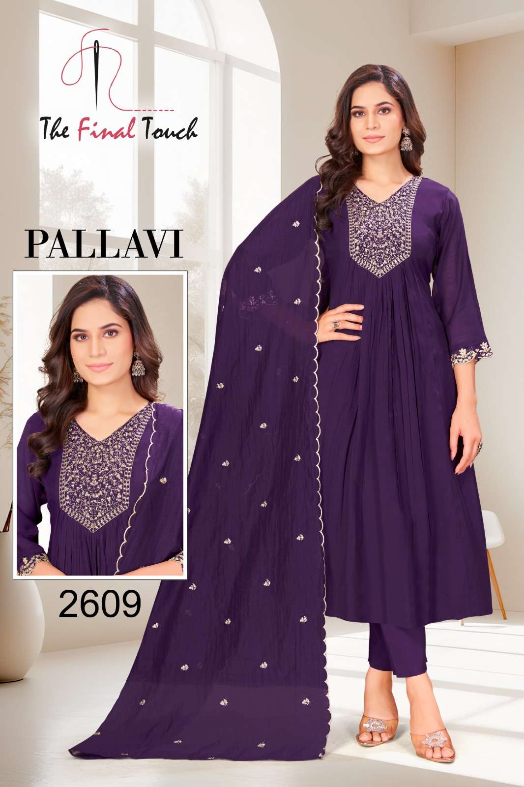 mal chanderi embroidery with hand work collection exporter