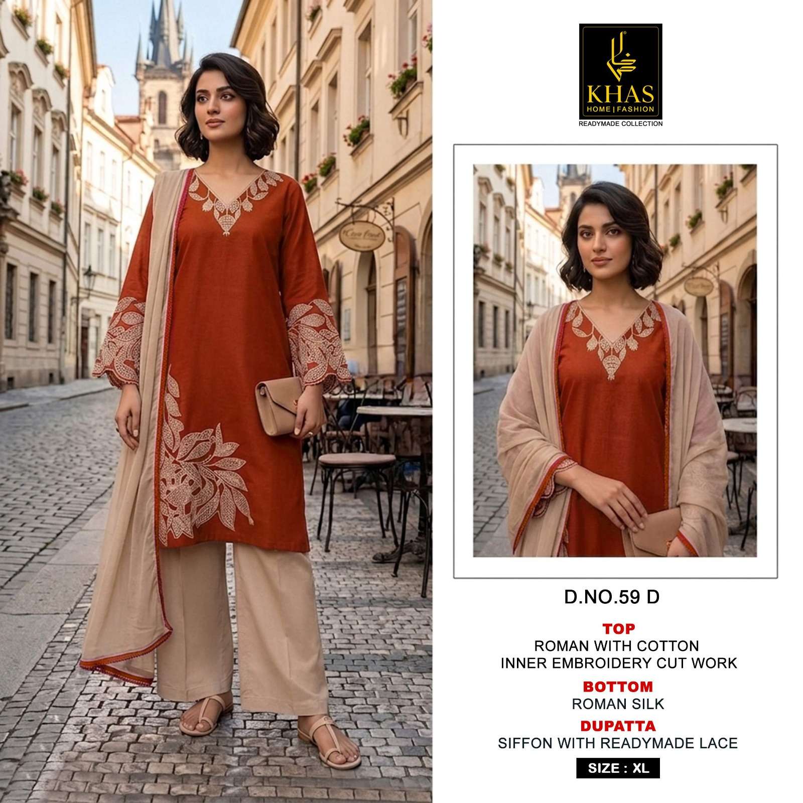 roman with embroidery cut work with inner collection wholesale supplier surat khas lucacci