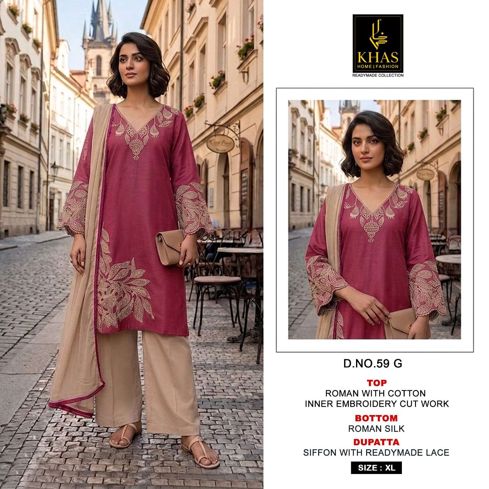 roman with embroidery cut work with inner collection wholesale supplier surat khas lucacci