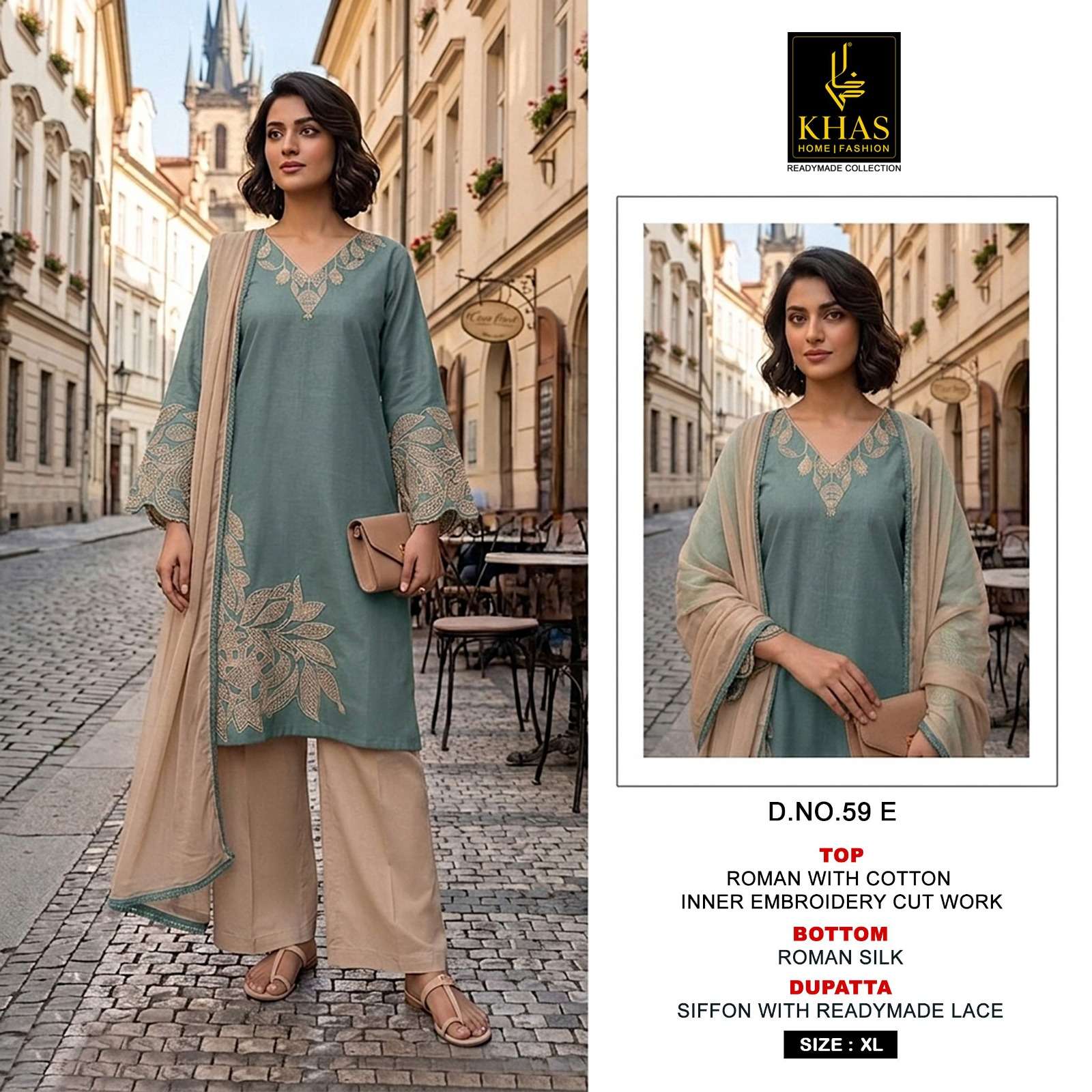 roman with embroidery cut work with inner collection wholesale supplier surat khas lucacci