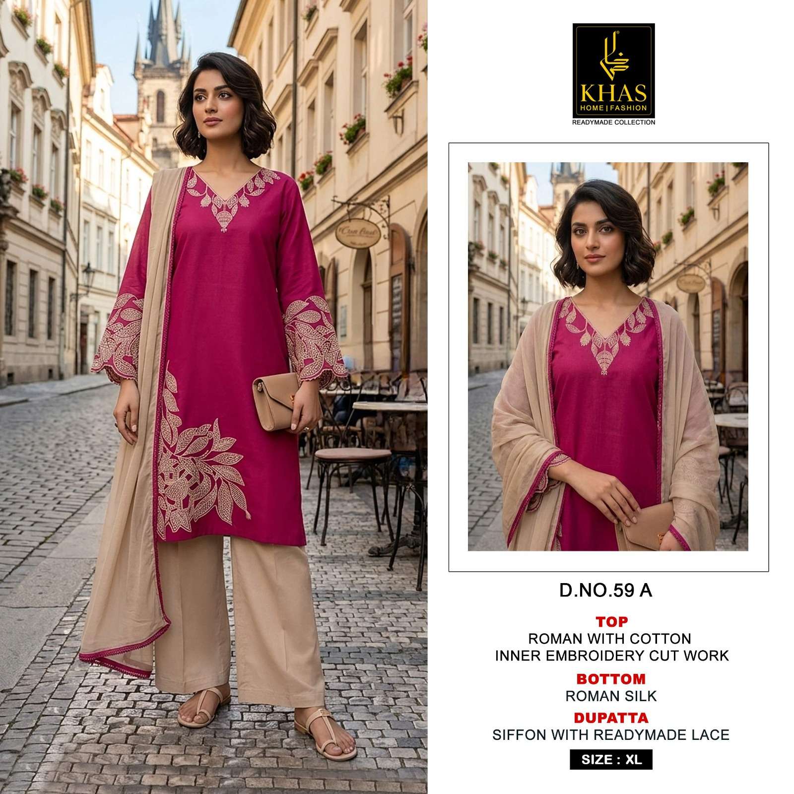 roman with embroidery cut work with inner collection wholesale supplier surat khas lucacci