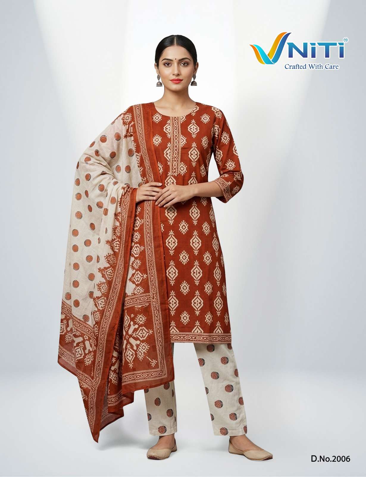 VNITI LIFESTYLE Cotton Premiums Collection. mpression Vol-2 Premium Readymade Pant-Suits (3 Pcs) Wholesaler from surat 