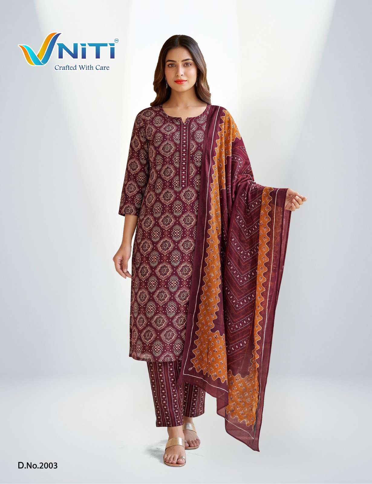 VNITI LIFESTYLE Cotton Premiums Collection. mpression Vol-2 Premium Readymade Pant-Suits (3 Pcs) Wholesaler from surat 